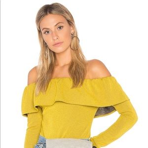 Endless Rose Ruffle Bodysuit in Golden Yellow